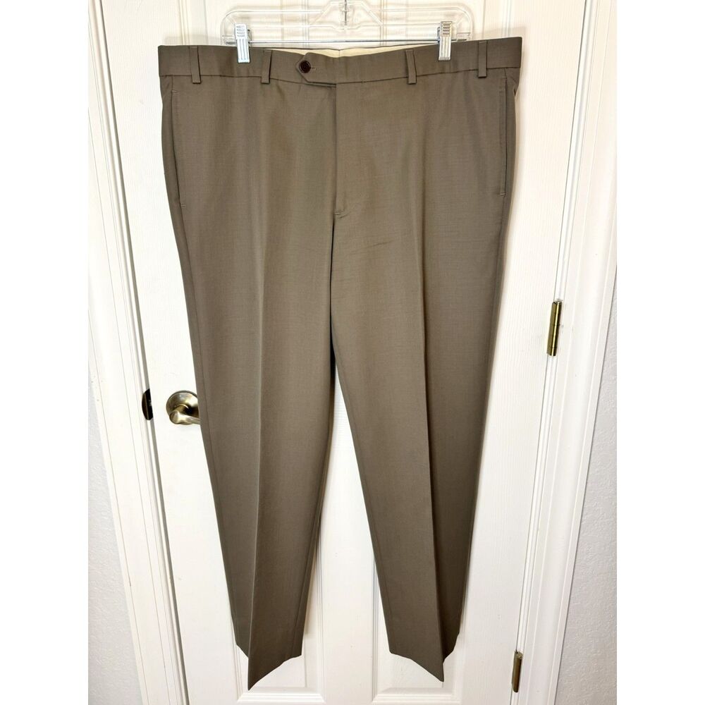 Brooks Brothers Wool Dress Trousers Dark Tan W42, L29.5/30 Madison Fit